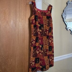 Byer Studio Silky Vintage Dress 12 Red Black Gold Perfect Shape